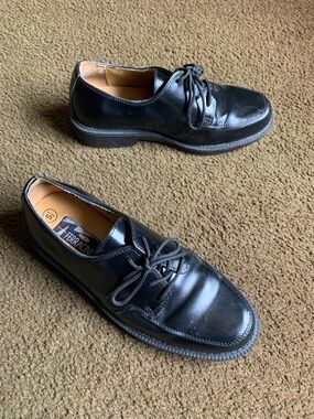 Ferrancini Men’s Classic Black Derby Lace-Up Shoes